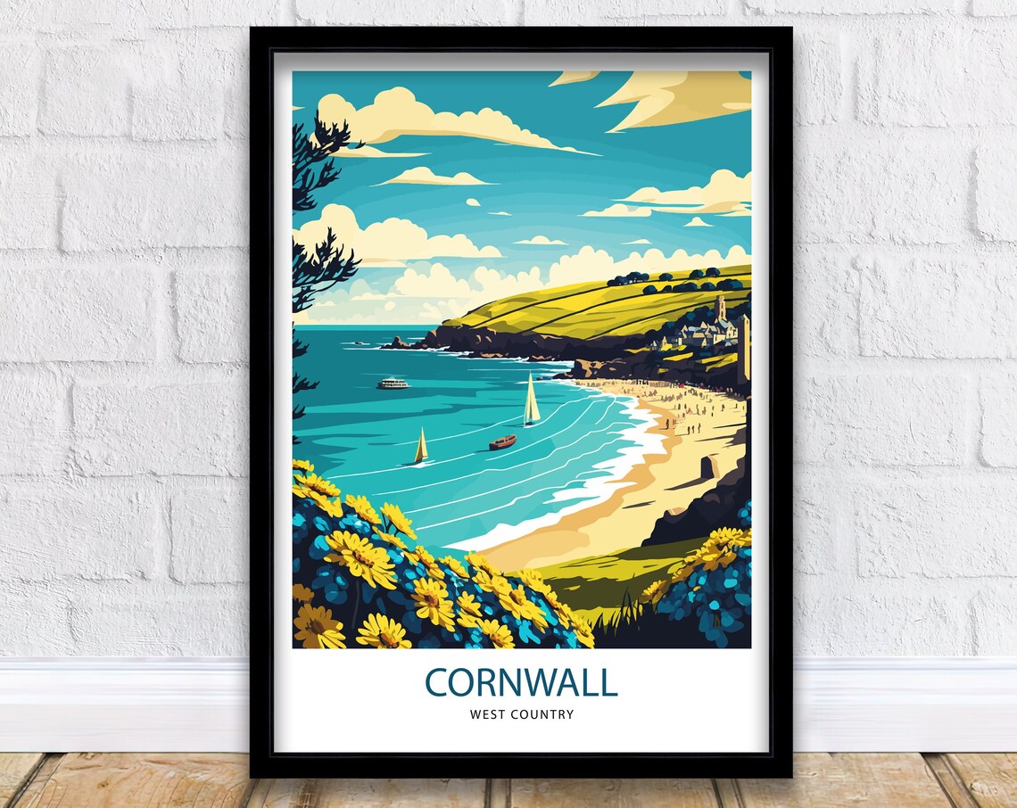 Cornwall Travel Poster, Travel Poster Art Print