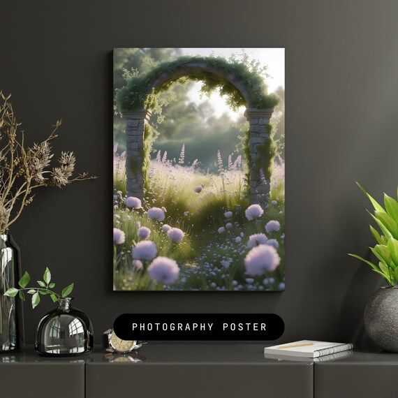 Cottage Flow Botanical Wall Art Print Watercolor