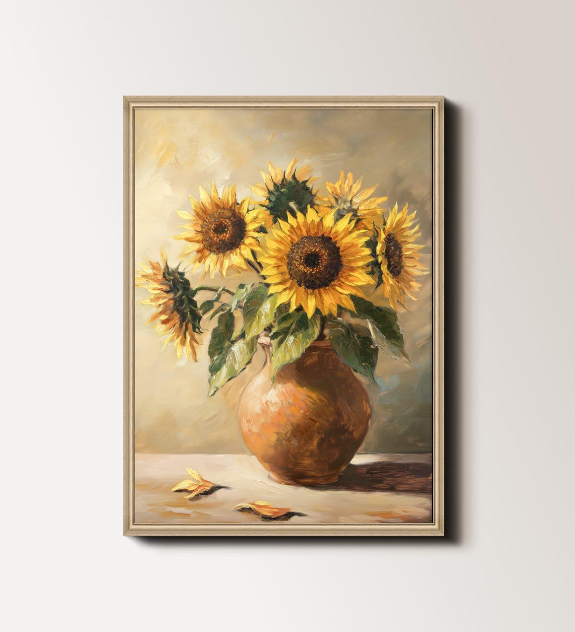 Vintage Sunflower Print Painting Sunflower Art Yellow Flowers Wall Art Floral Print Summer Flower Print Yellow Flower Print 166