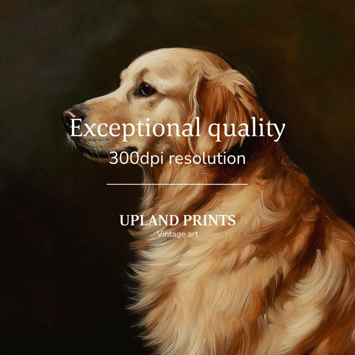 Moody Golden Retriever Dog Art Print Vintage Dog Art Dog Oil Painting Golden Retriever Painting Dog Wall Decor 012 - Image 2