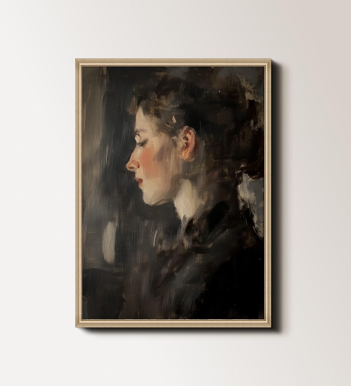 Moody Woman Portrait Print Abstract Vintage Portrait Painting Vintage Female Portraits Antique Portrait Woman Painting 159