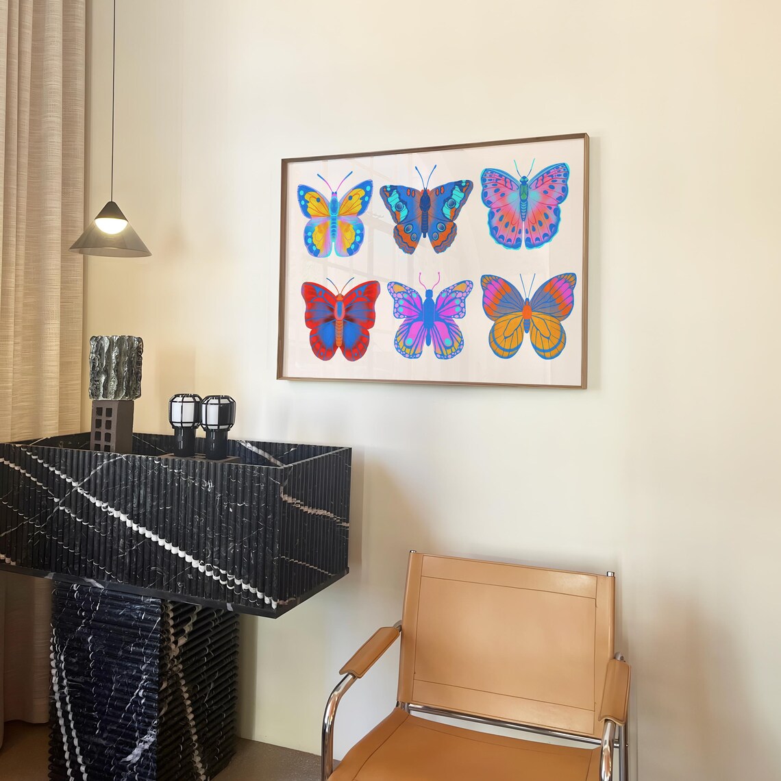 Butterflies Art Print, Groovy 70s Wall Art - Image 2