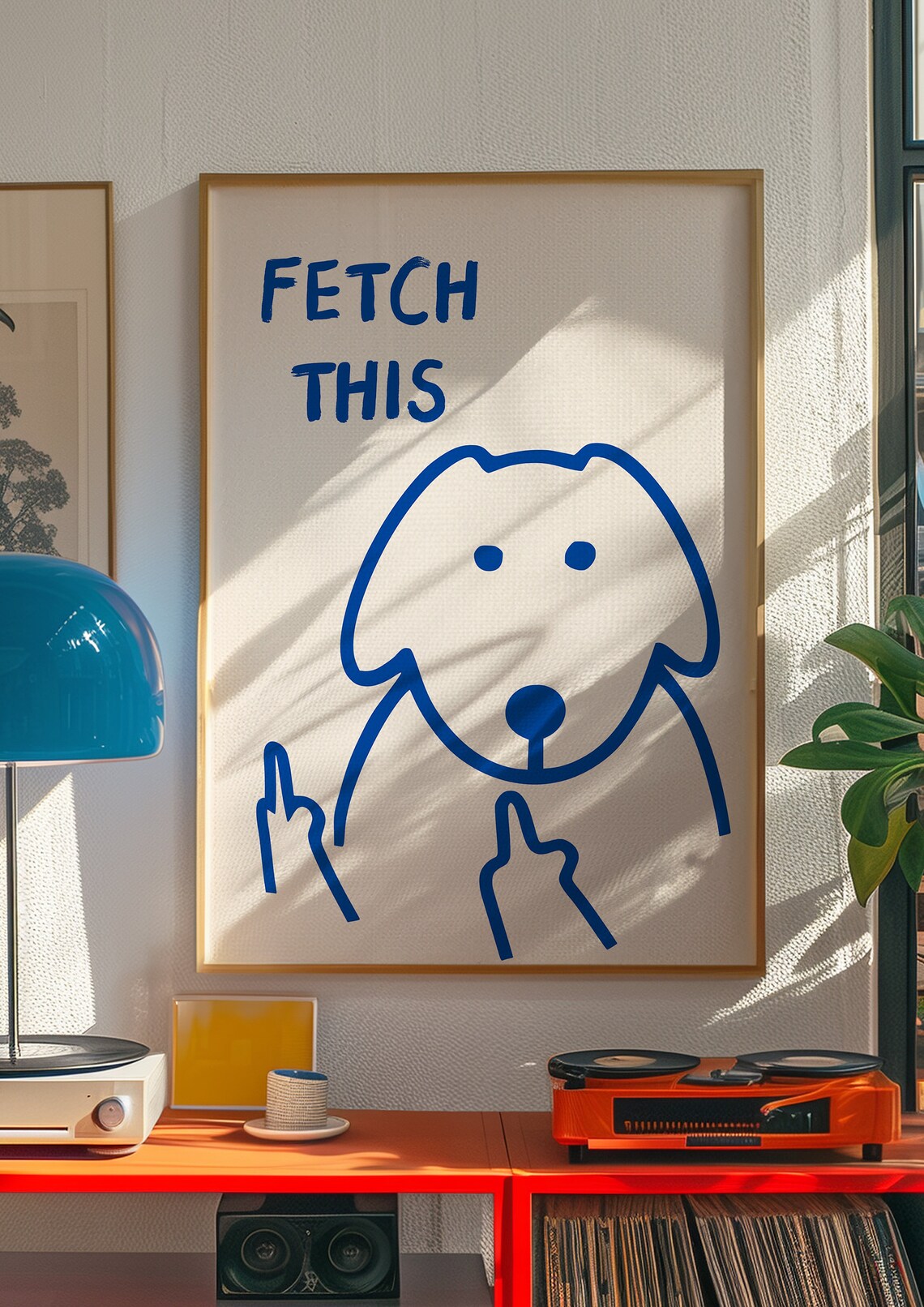 Fetch This Dog Art Print, Y2K Funny Dog Decor - Image 3