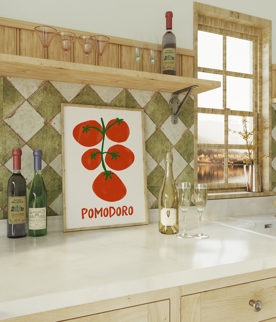 Pomodoro Tomato Art Print, Cute Kitchen Decor - Image 3
