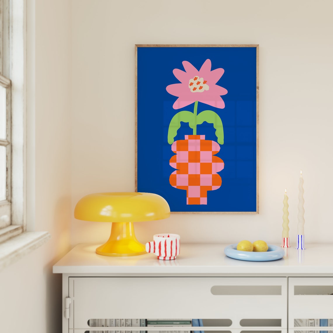 Flower Vase Blue Wall Art Art Print - Image 2