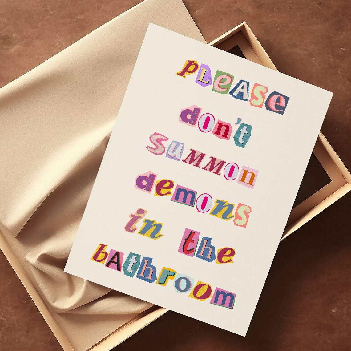 Please Don't Summon Demons In The Bathroom Art Print - Image 3