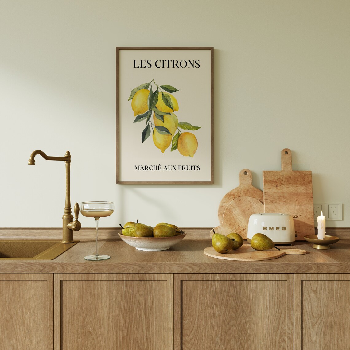 Les Citrons Lemon Branch French Fruit Market Botanical Poster - Image 4