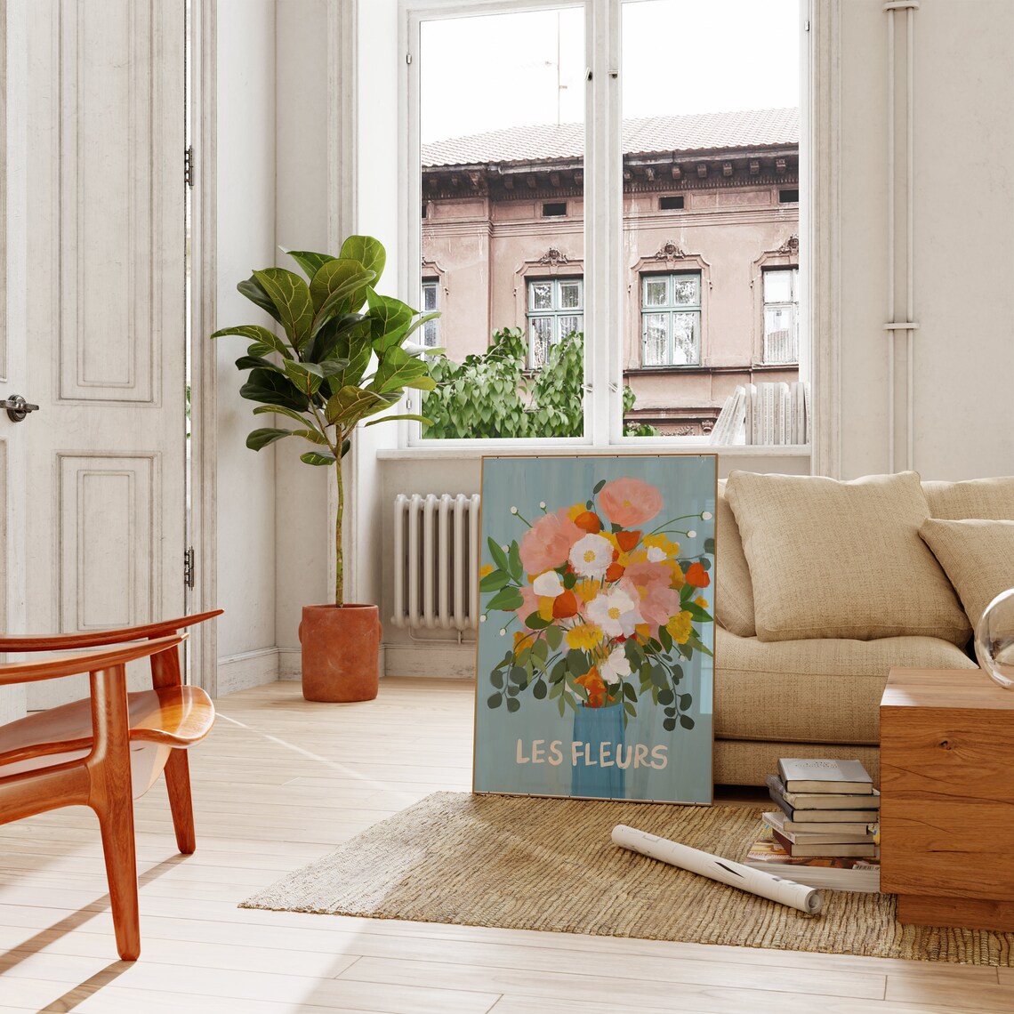 Les Fleurs Flower Bouquet Botanical Wall Print - Image 2