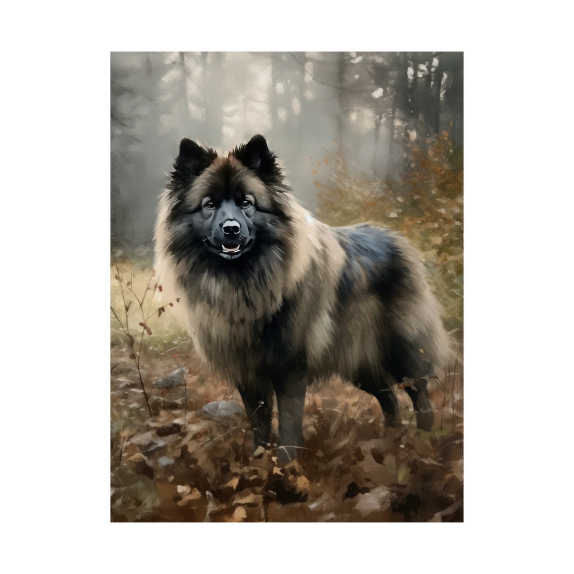 Keeshond Dog Art Print Dog Wall Art Animal Art Print Animal Art Poster Dog Lover Gift Colorful Animal Wall Art Cool Dog Art - Image 4