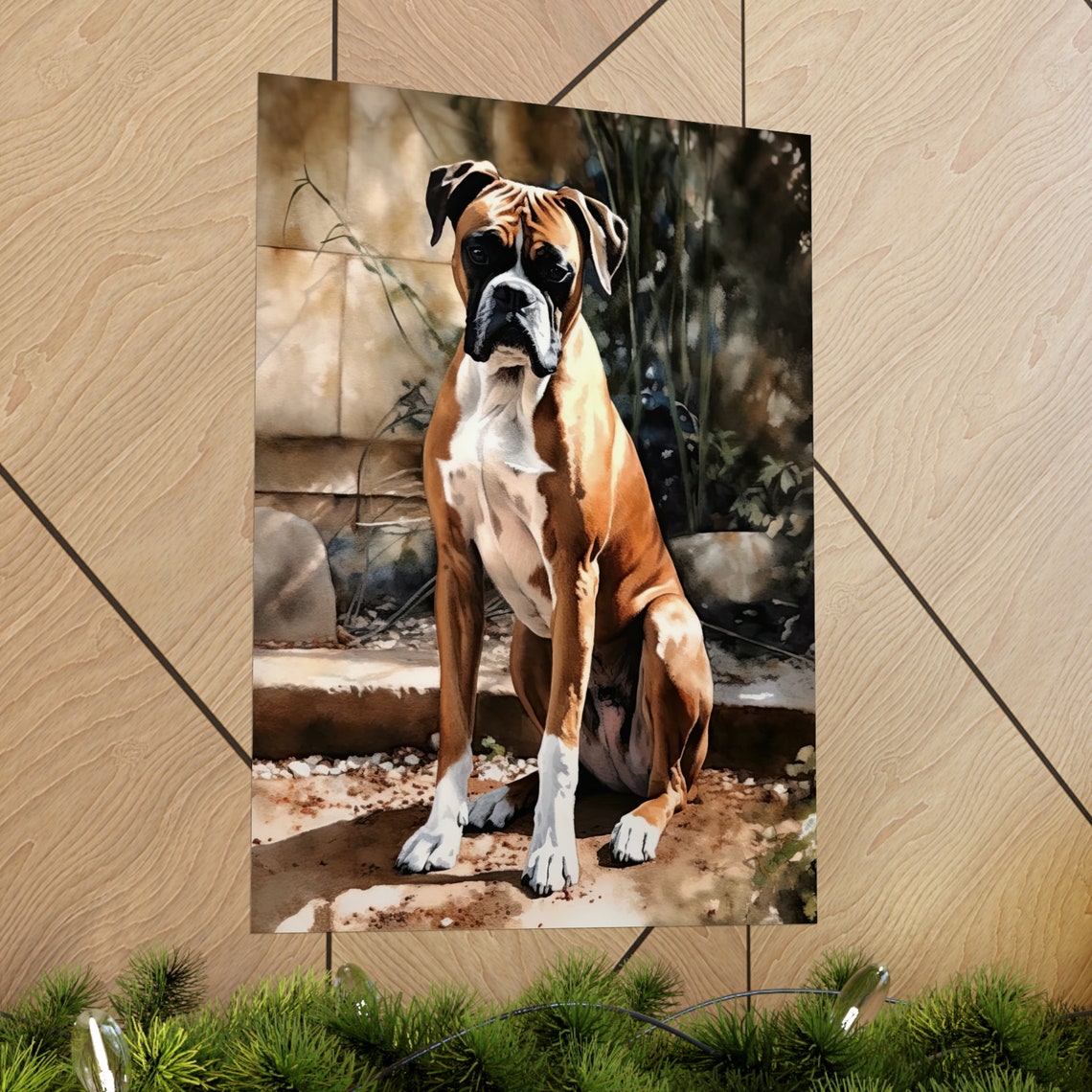 Boxer Dog Art Print Dog Wall Art Animal Art Print Animal Art Poster Dog Lover Gift Colorful Animal Wall Art Cool Dog Art - Image 2