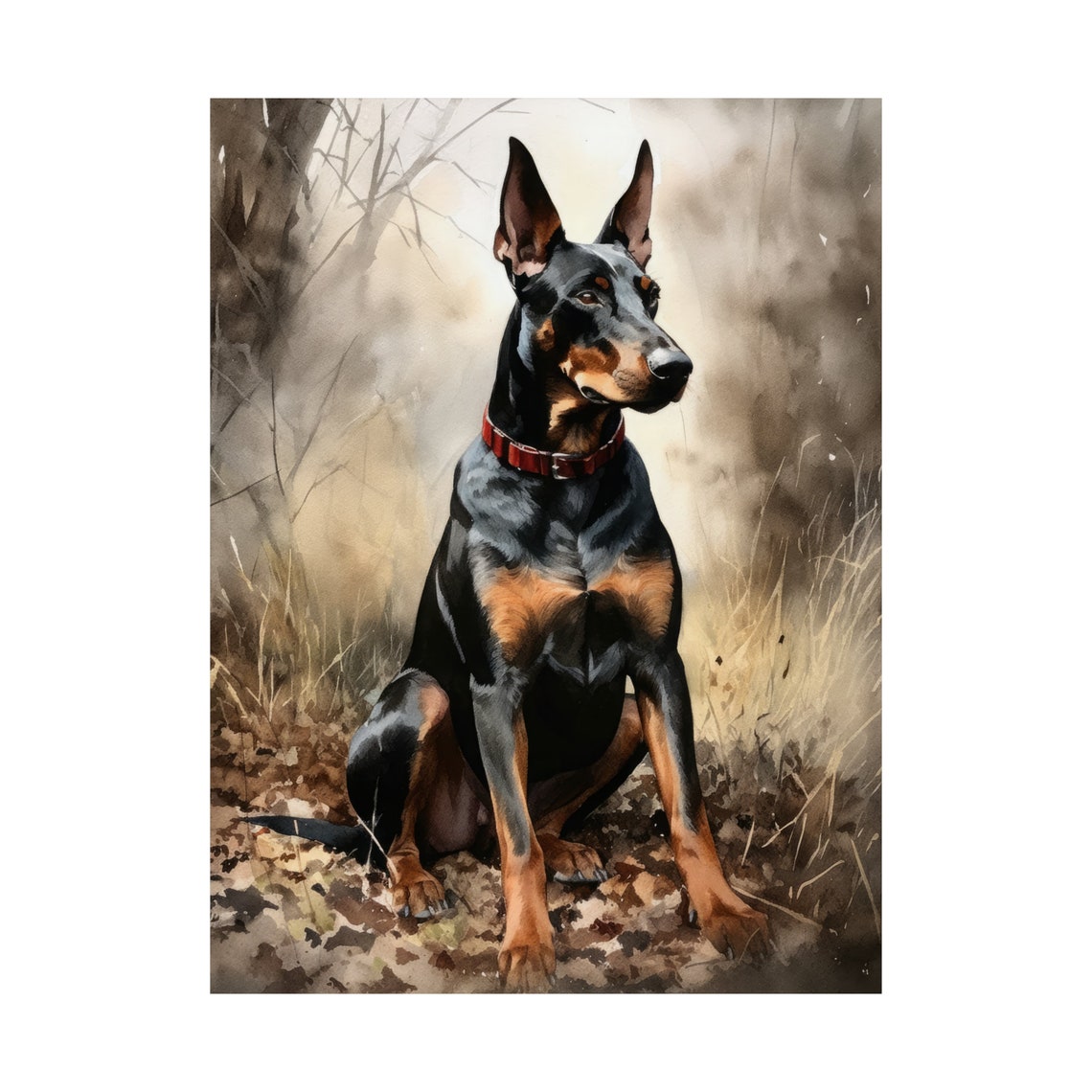 Doberman Pinscher Dog Art Print Dog Wall Art Animal Art Print Animal Art Poster Dog Lover Gift Colorful Animal Wall Art Cool Dog Art - Image 4