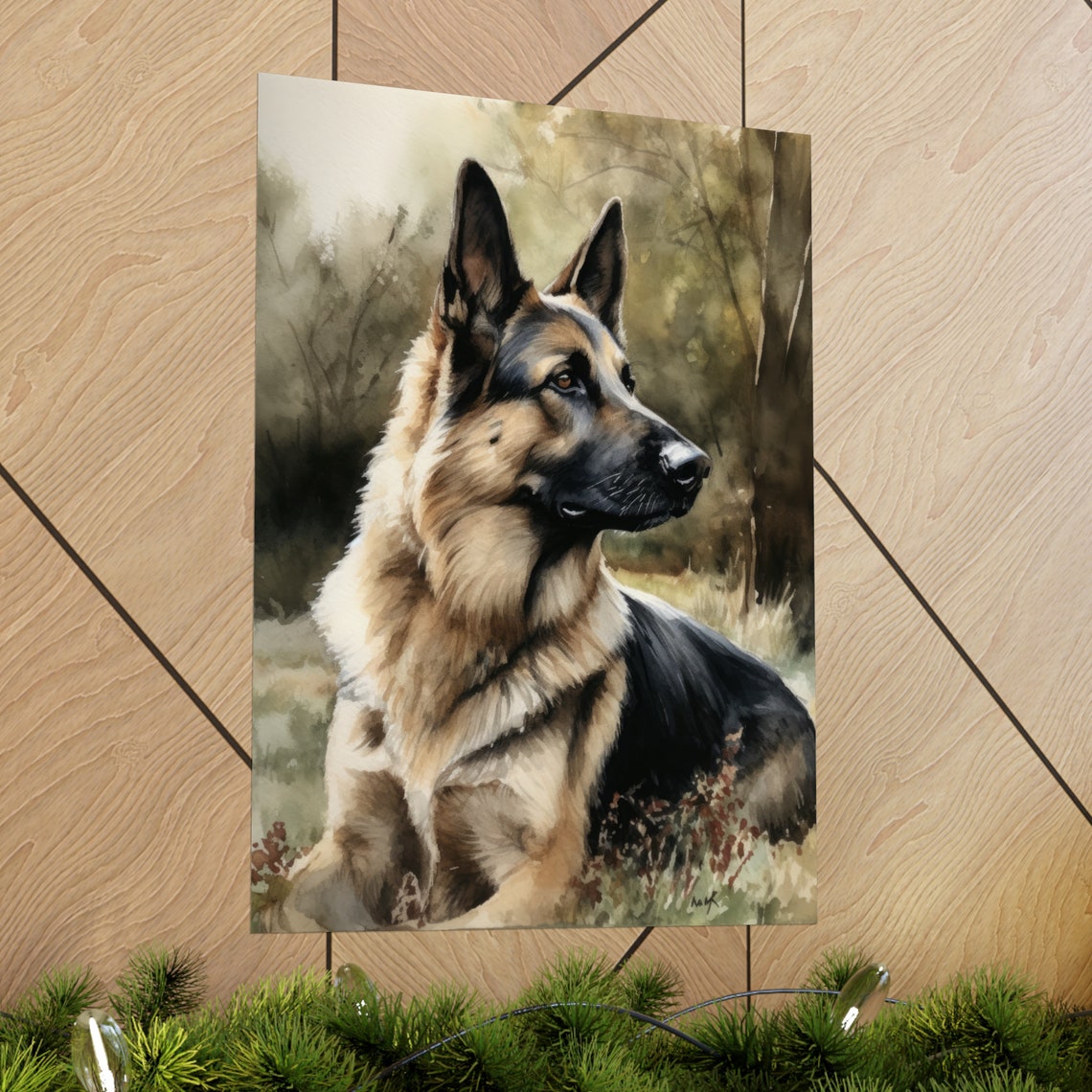 German Shepherd Dog Art Print Dog Wall Art Animal Art Print Animal Art Poster Dog Lover Gift Colorful Animal Wall Art Cool Dog Art - Image 2