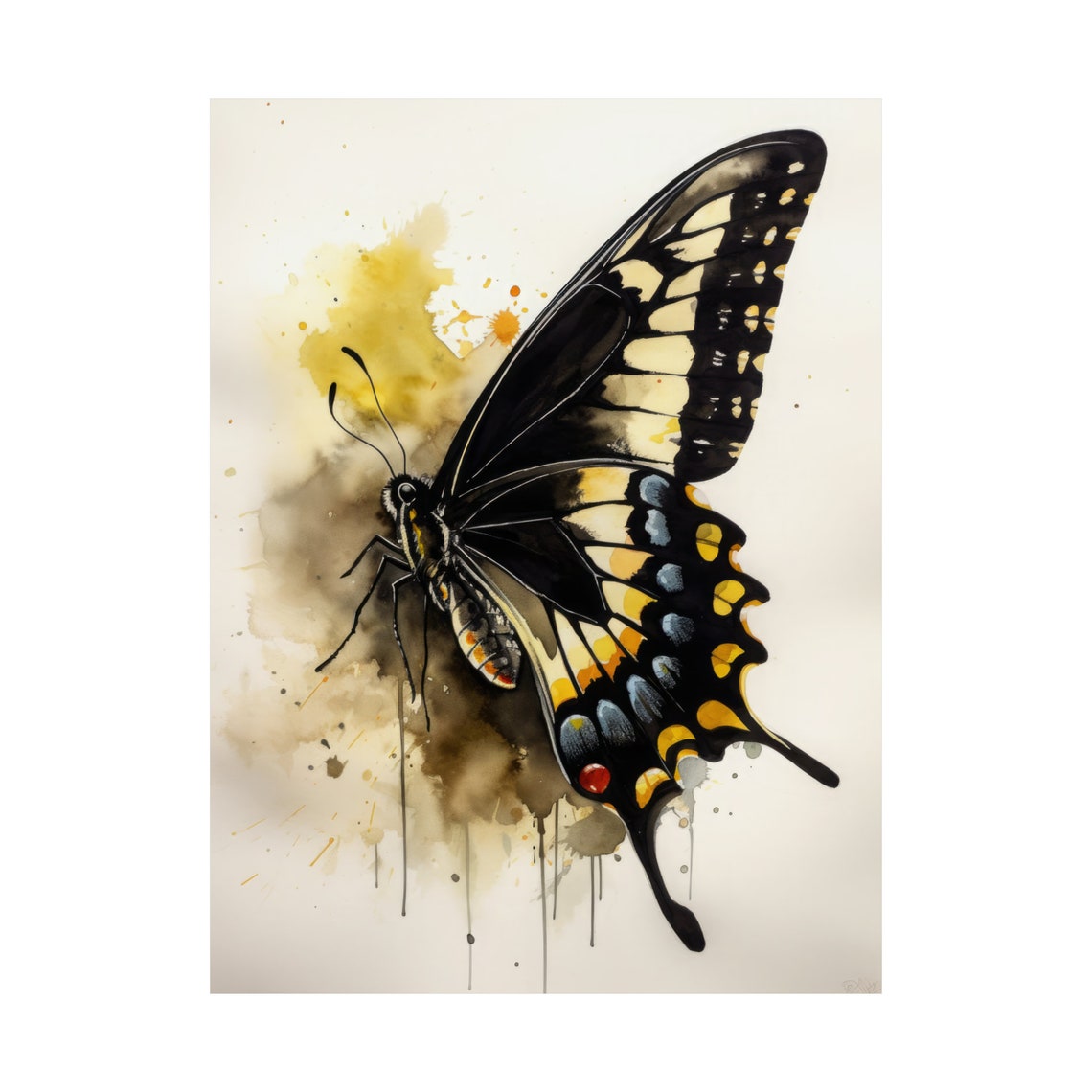 Swallowtail Butterfly Art Print Butterfly Home Dcor Watercolor Butterfly Painting Insect Wall Art Nature Lover Butterflies Artwork - Image 4