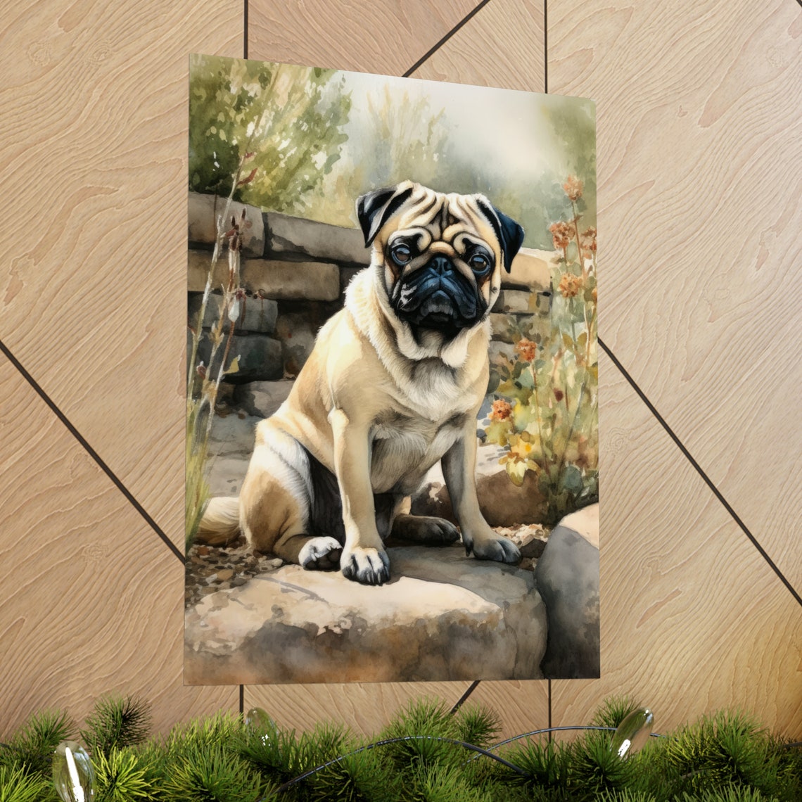 Pug Dog Art Print Dog Wall Art Animal Art Print Animal Art Poster Dog Lover Gift Colorful Animal Wall Art Cool Dog Art - Image 2