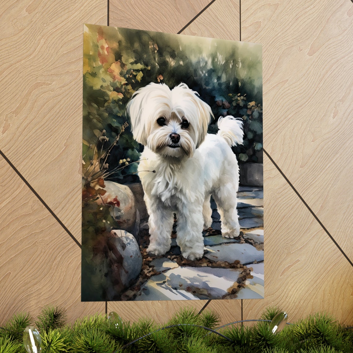 Maltese Dog Art Print Dog Wall Art Animal Art Print Animal Art Poster Dog Lover Gift Colorful Animal Wall Art Cool Dog Art - Image 2
