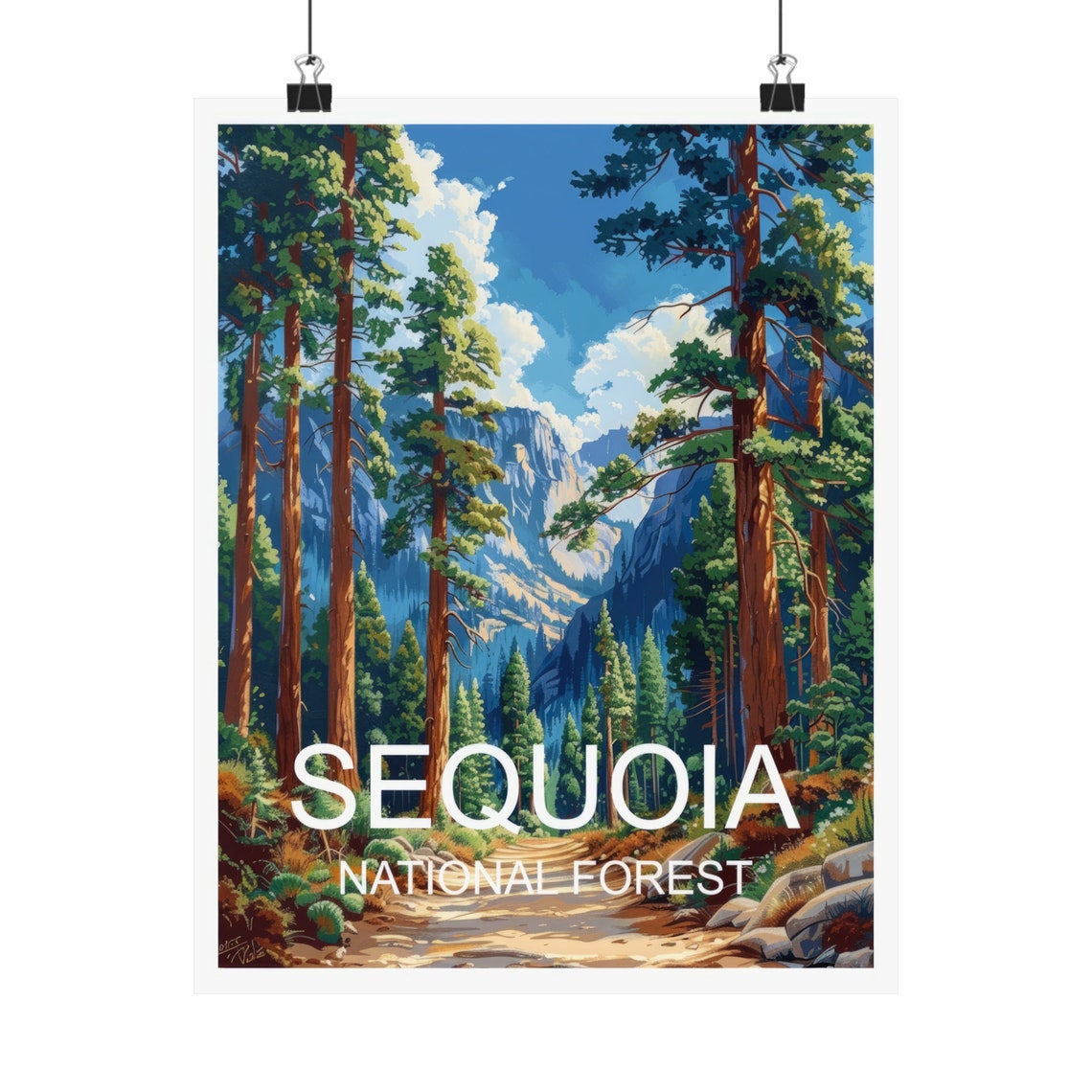 Sequoia National Forest Giant Trees Granite Cliffs Trail Poster - Image 4