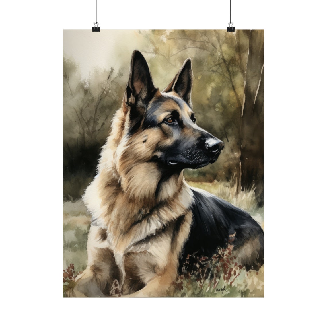 German Shepherd Dog Art Print Dog Wall Art Animal Art Print Animal Art Poster Dog Lover Gift Colorful Animal Wall Art Cool Dog Art - Image 5