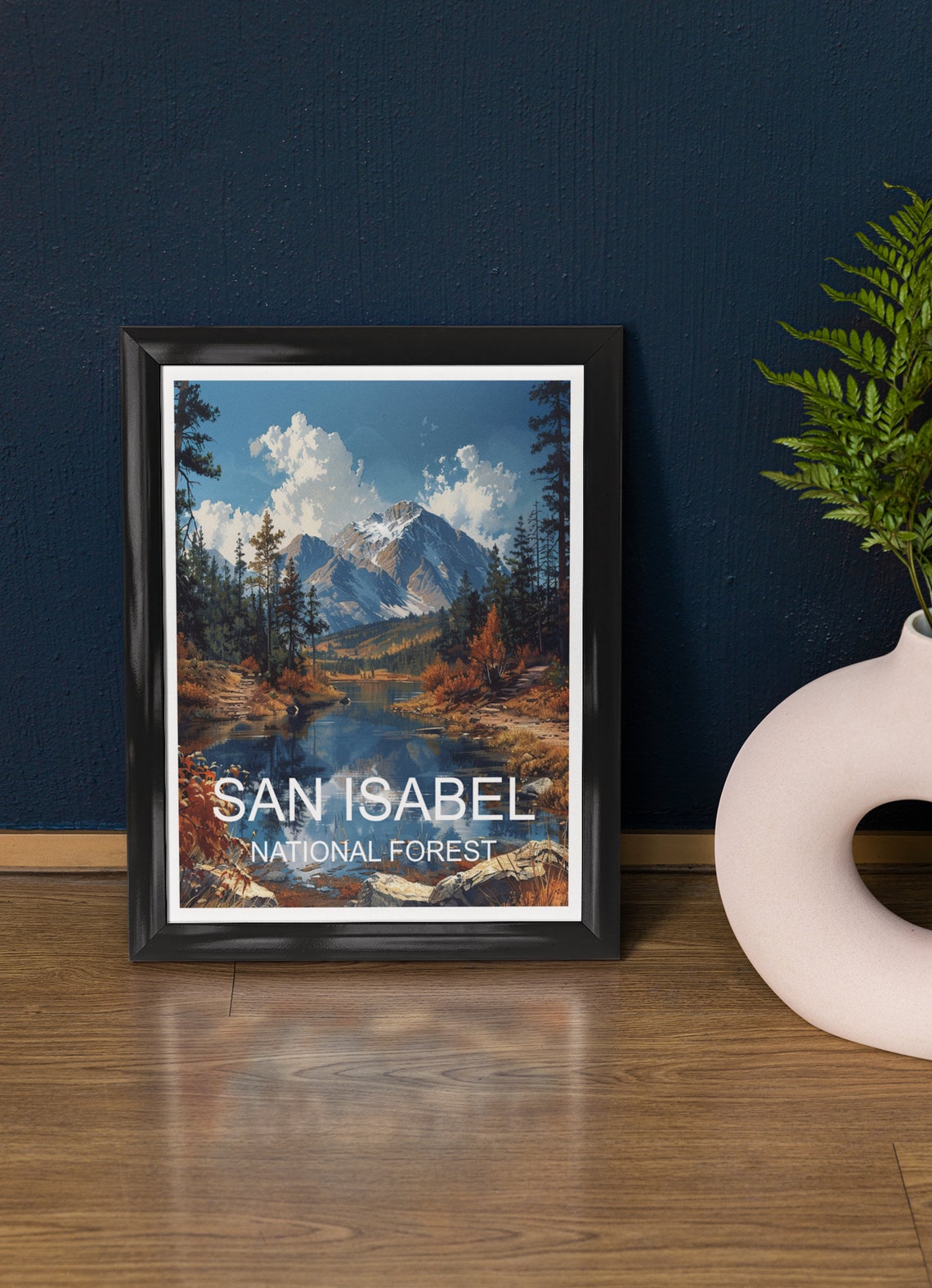 San Isabel National Forest Mountain Lake Reflection Travel Poster