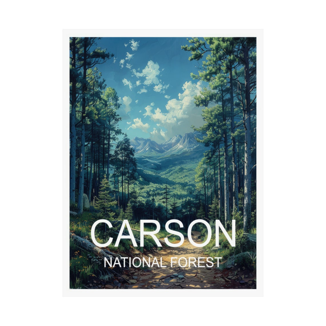 Carson National Forest Pine Valley Trail Mountain Scenic View Poster - Image 3