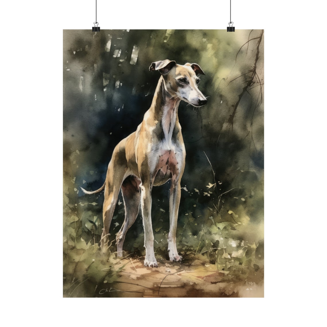 Whippet Dog Art Print Dog Wall Art Animal Art Print Animal Art Poster Dog Lover Gift Colorful Animal Wall Art Cool Dog Art - Image 5