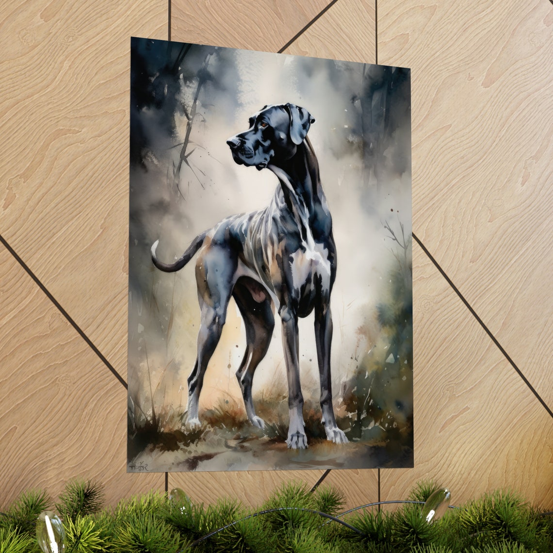 Great Dane Dog Art Print Dog Wall Art Animal Art Print Animal Art Poster Dog Lover Gift Colorful Animal Wall Art Cool Dog Art - Image 2