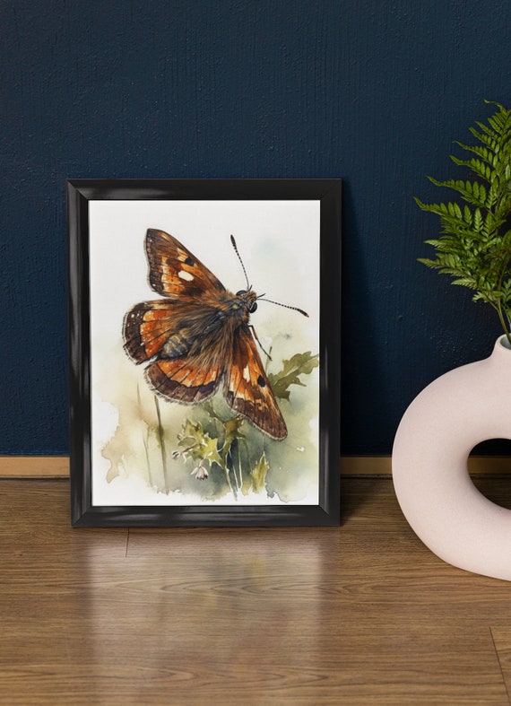 Skipper Butterfly Art Print Butterfly Home Dcor Watercolor Butterfly Painting Insect Wall Art Nature Lover Butterflies Artwork