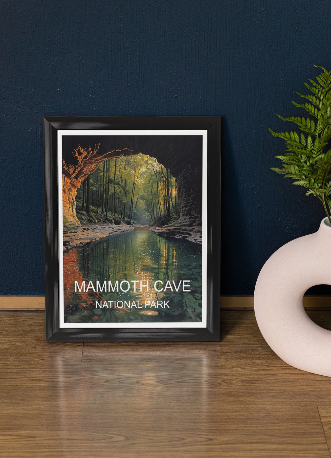 Mammoth Cave National Park River Arch Forest Vintage Travel Poster
