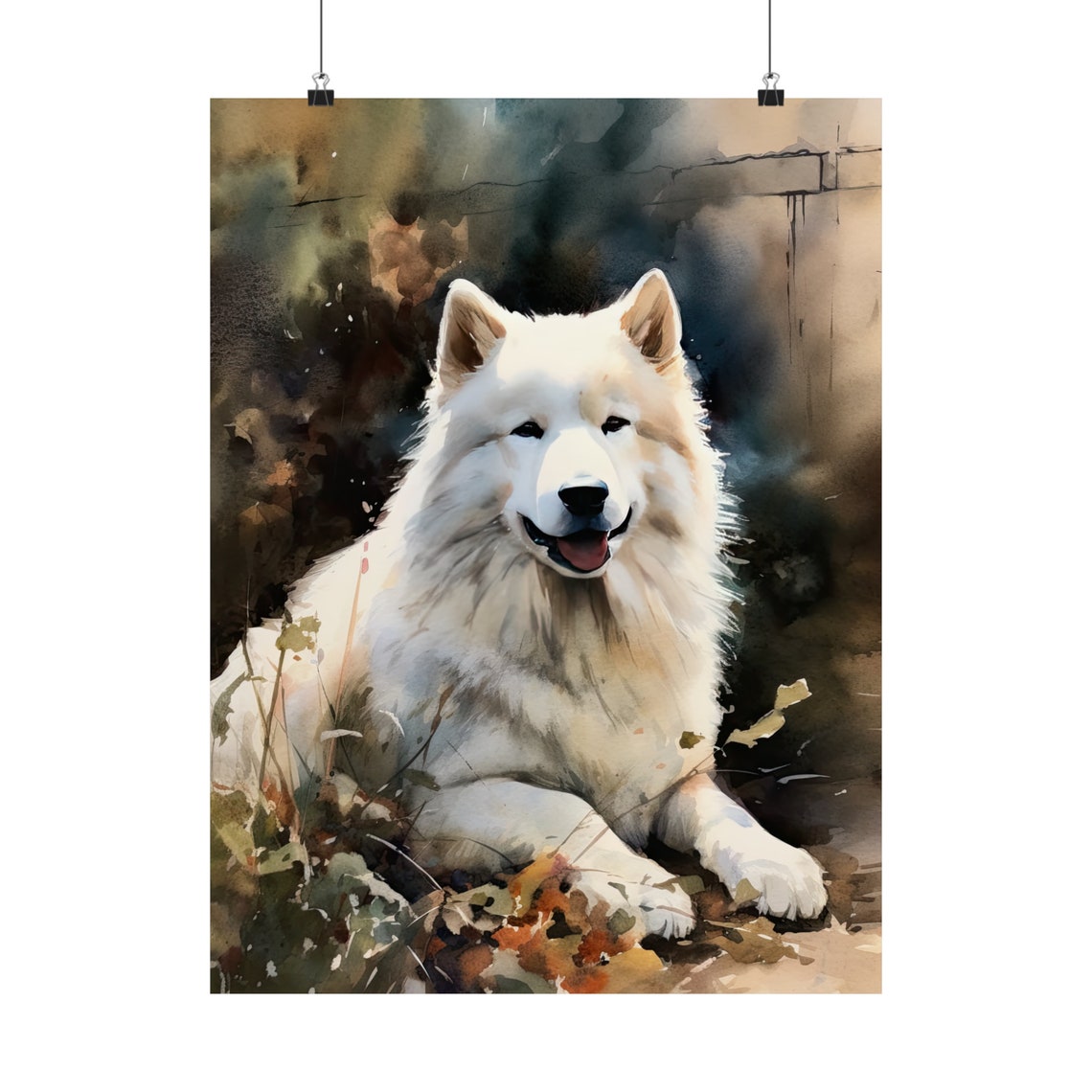 Samoyed Dog Art Print Dog Wall Art Animal Art Print Animal Art Poster Dog Lover Gift Colorful Animal Wall Art Cool Dog Art - Image 5