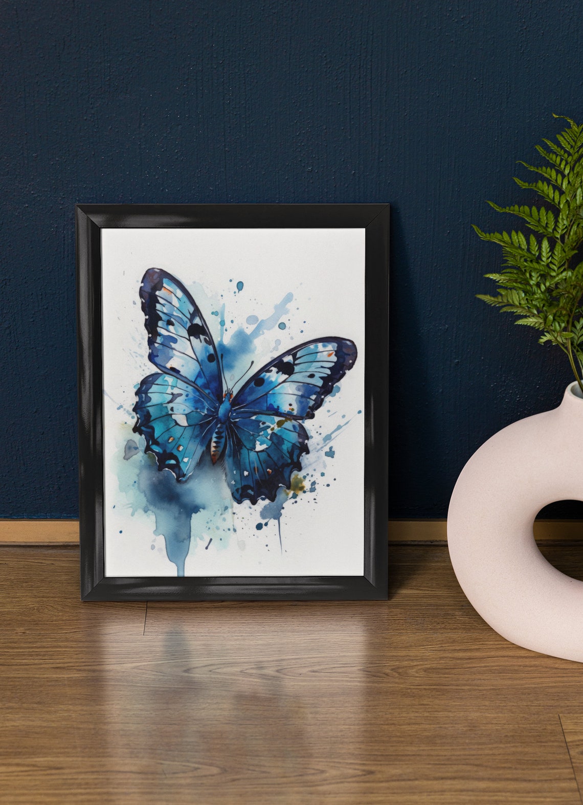 Azure Butterfly Art Print Butterfly Home Dcor Watercolor Butterfly Painting Insect Wall Art Nature Lover Butterflies Artwork