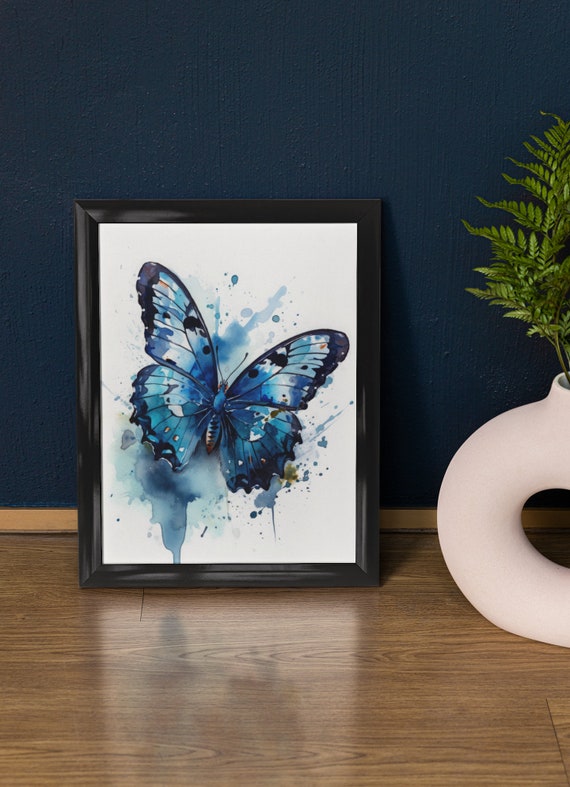 Azure Butterfly Art Print Butterfly Home Dcor Watercolor Butterfly Painting Insect Wall Art Nature Lover Butterflies Artwork