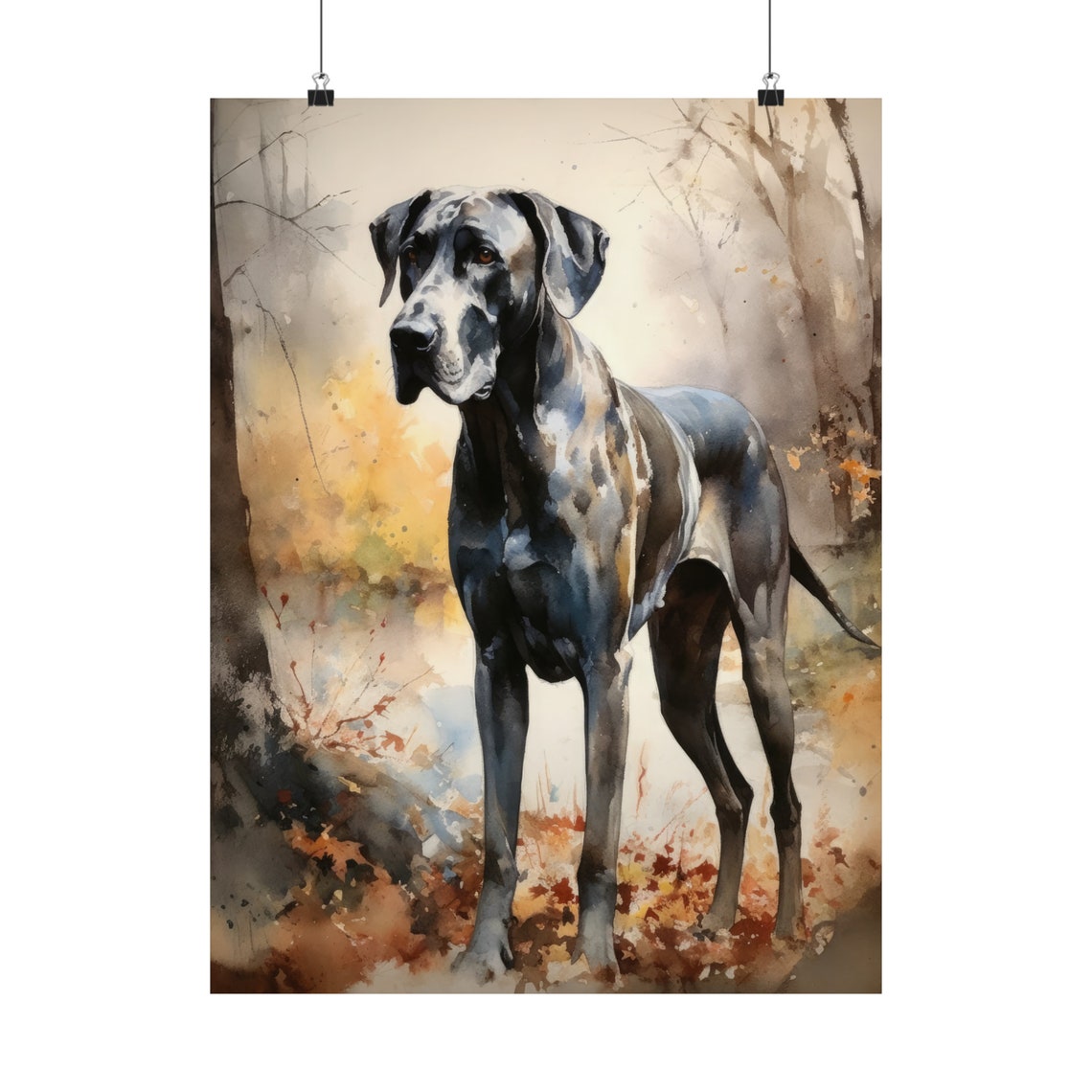Great Dane Dog Art Print Dog Wall Art Animal Art Print Animal Art Poster Dog Lover Gift Colorful Animal Wall Art Cool Dog Art - Image 5