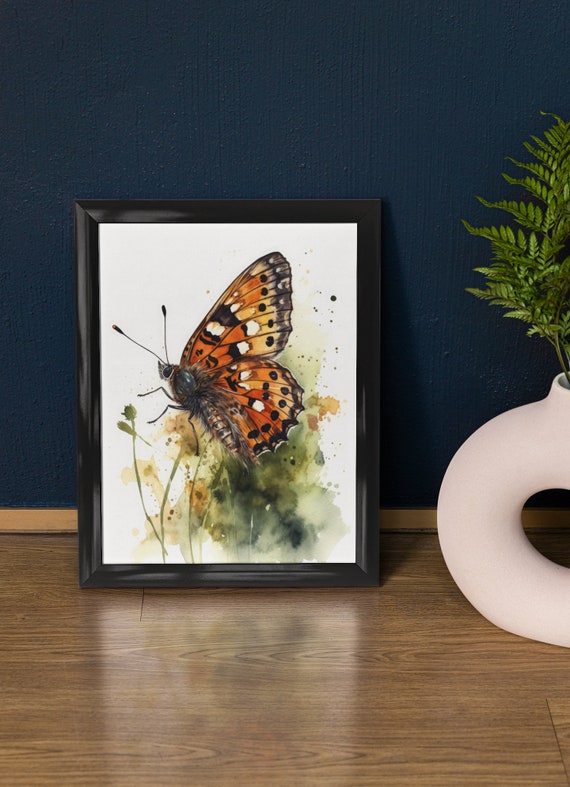 Fritillary Butterfly Art Print Butterfly Home Dcor Watercolor Butterfly Painting Insect Wall Art Nature Lover Butterflies Artwork