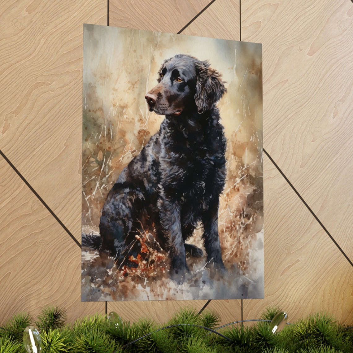 Curly Coated Retriever Dog Art Print Dog Wall Art Animal Art Print Animal Art Poster Dog Lover Gift Colorful Animal Wall Art Cool Dog - Image 2