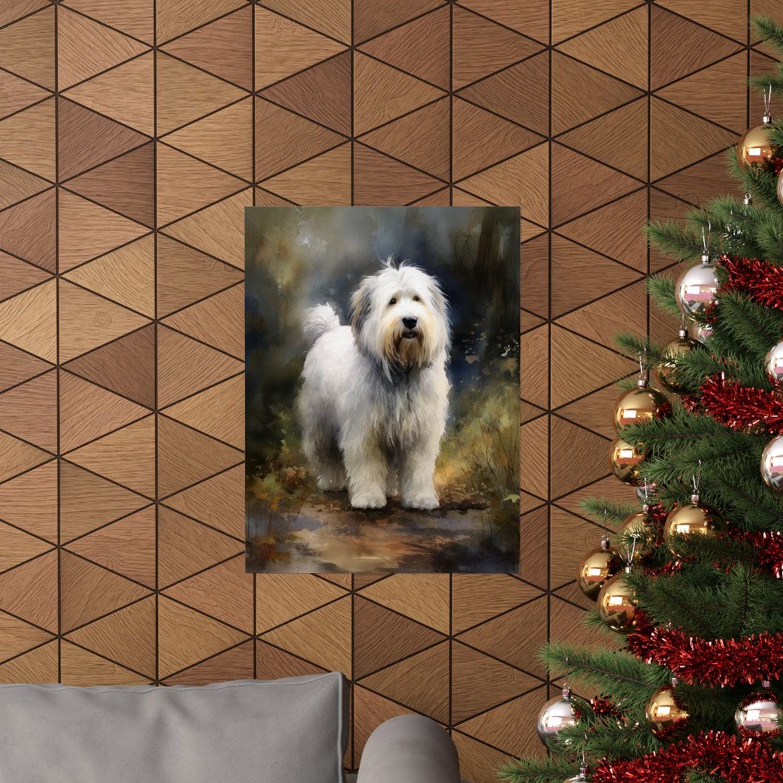 Old English Sheepdog Dog Art Print Dog Wall Art Animal Art Print Animal Art Poster Dog Lover Gift Colorful Animal Wall Art Cool Dog - Image 3