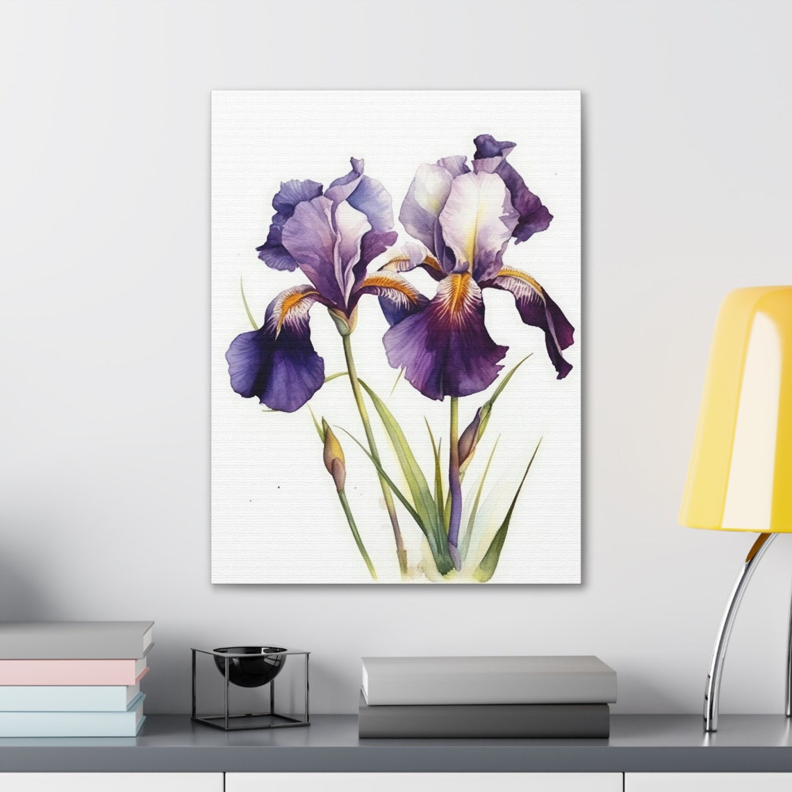 Purple Iris Watercolor Botanical Elegant Spring Floral Poster - Image 4