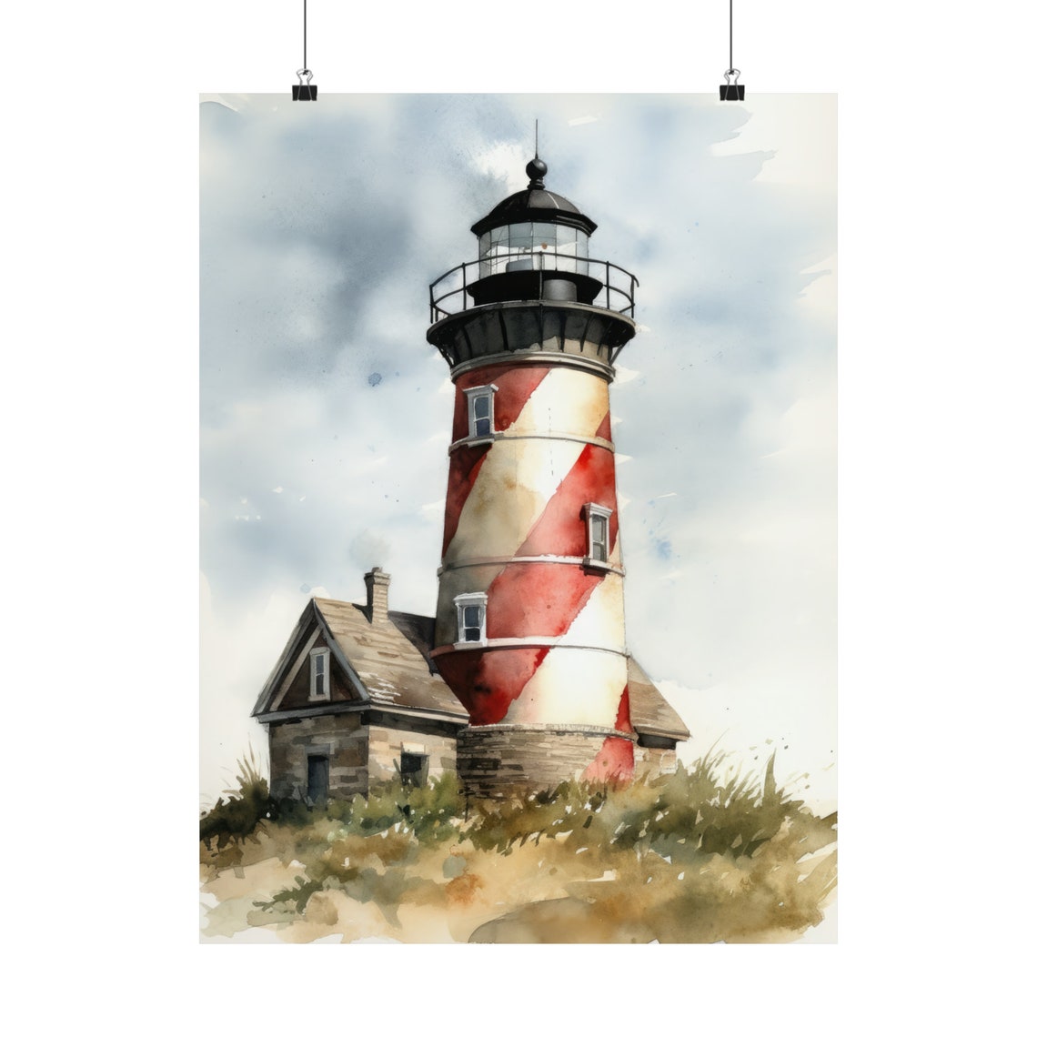 Lighthouse Art Print Lighthouse Painting Lighthouse Wall Art Beach Art Print Beach Wall Art Ocean Dcor Ocean Painting Ocean Theme - Image 5