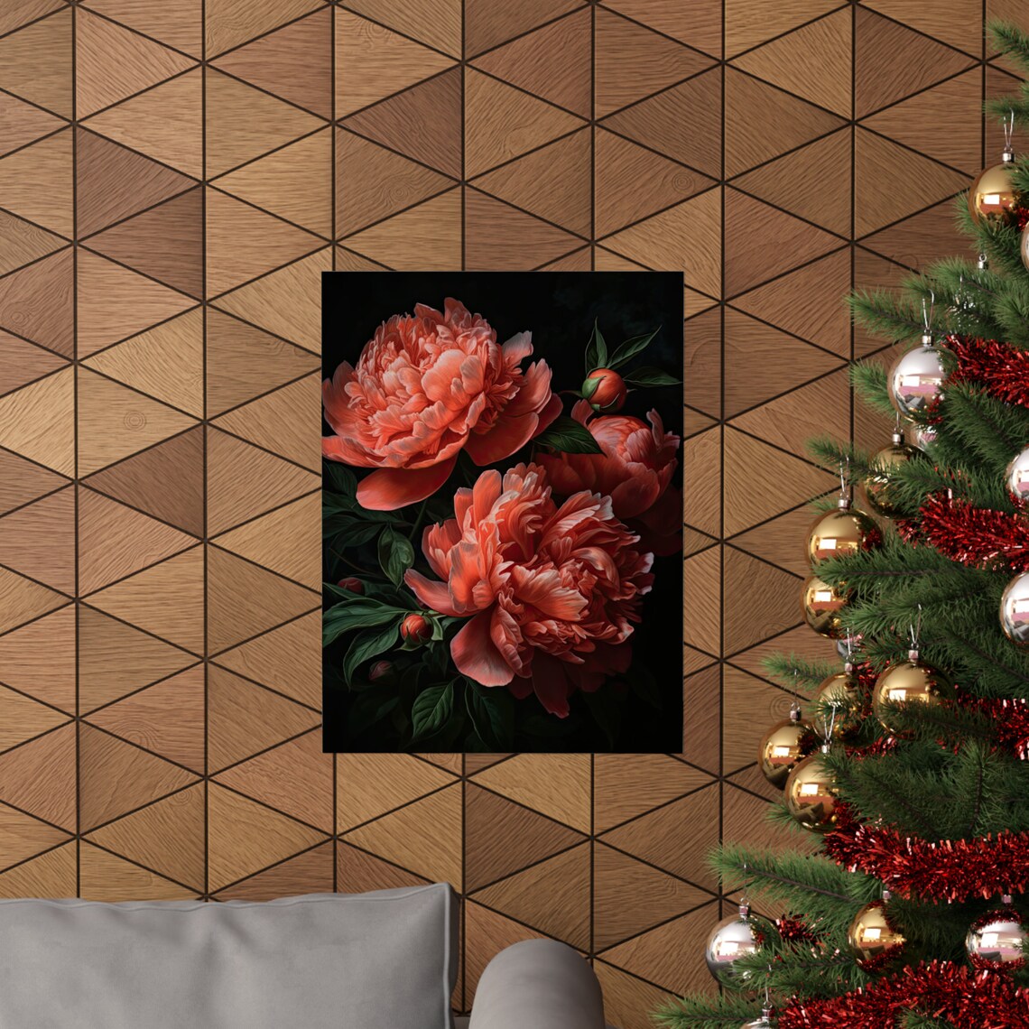 Coral Peony Flower Art Print Flower Painting Flower Dcor Floral Art Print Floral Wall Art Painting Floral Artwork Botanical Print - Image 3
