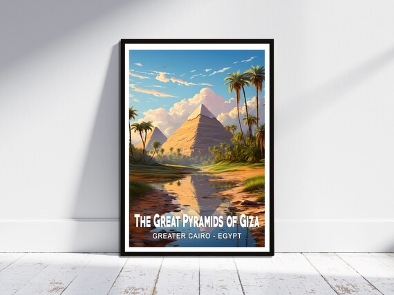 Egypt The Great Pyramids Of Giza Travel Poster Matte Paper