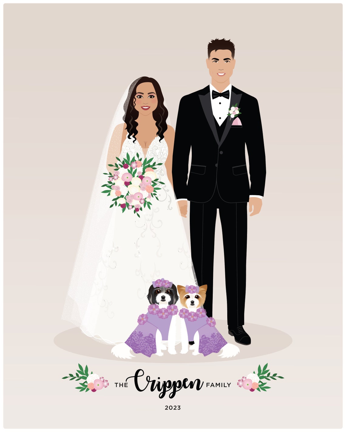 Family Portrait - Add A Pet Art Print - Image 3