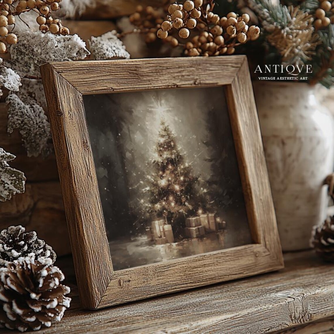 Square Christmas Tree with Christmas Lights, Holiday Decor - Image 3