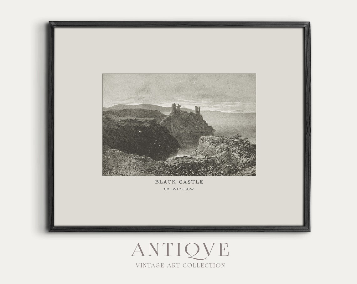 Black Castle Co Wicklow Ireland Antique Engraving Art Poster - Image 4