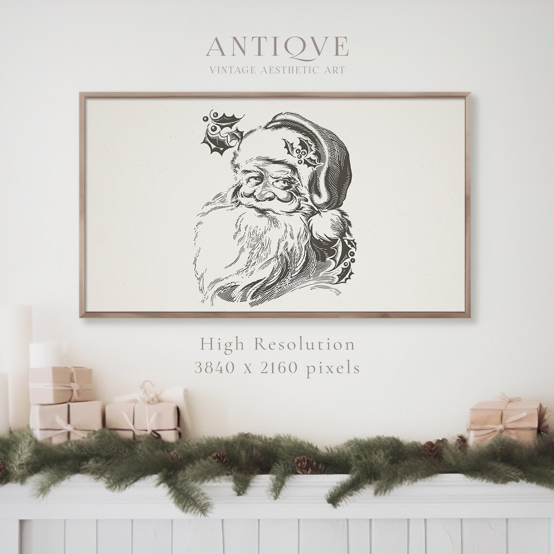 Father Christmas Sketch Print, Santa Claus - Image 3