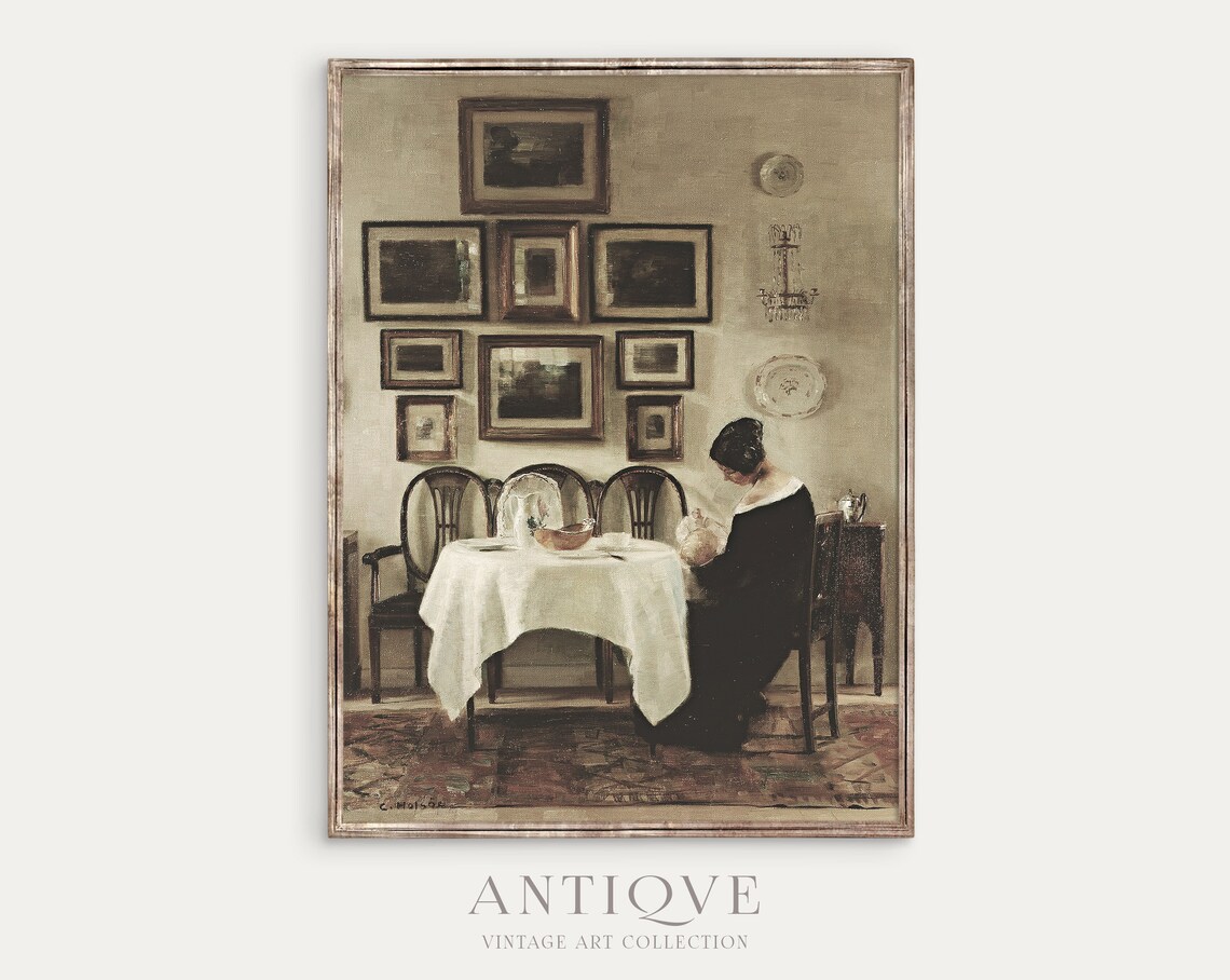Mother And Baby Painting Antique Art Print