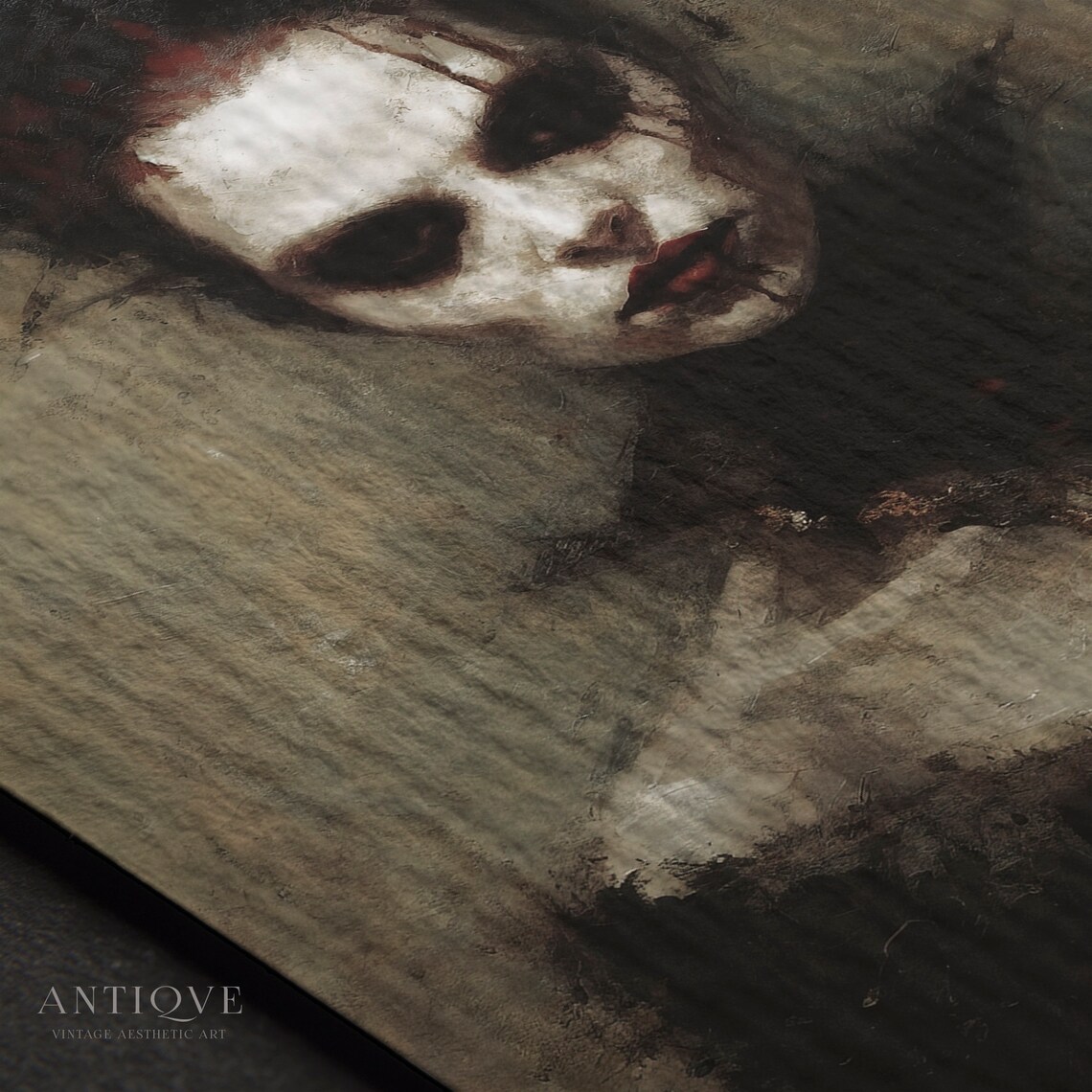 Female Vampire Oil Painting, Gothic Halloween Art Print - Image 3