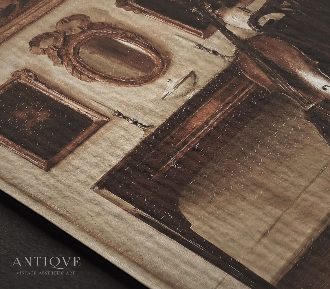 European Elegant Interiors, Cello and Ornate Frames Art Print - Image 4