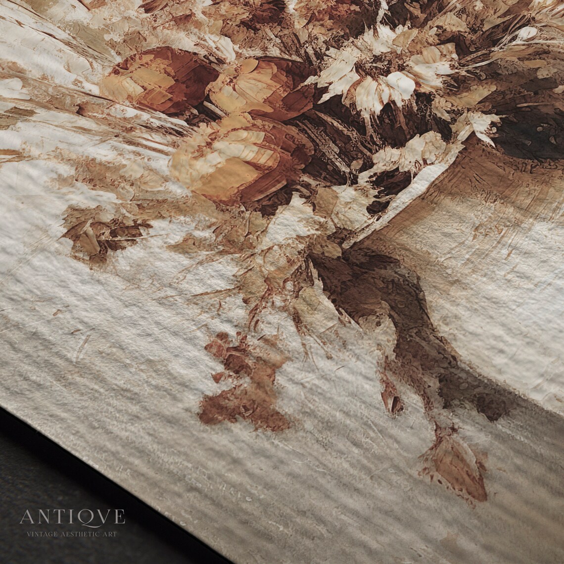 Autumn Dry Flowers In Vase Still Life Art Print - Image 3