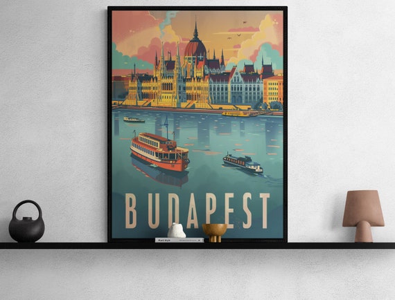 Budapest Retro Art Print Vivid Vintage Poster Ideal Wall Decor Travel Lovers Gift