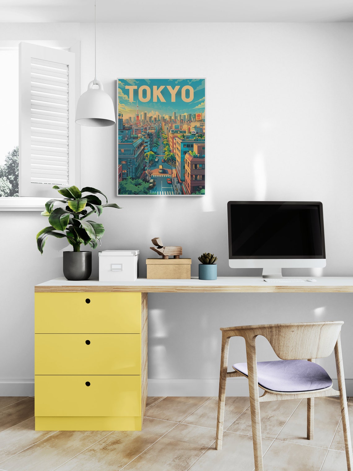 Tokyo Tower Daytime Cityscape Vintage Japanese Travel Poster - Image 4