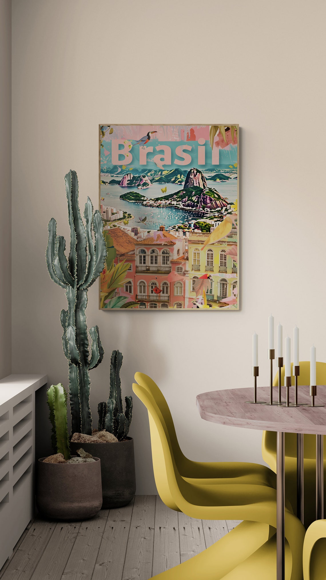 Brasil Rio de Janeiro Sugarloaf Mountain Bay Colorful Travel Poster - Image 4