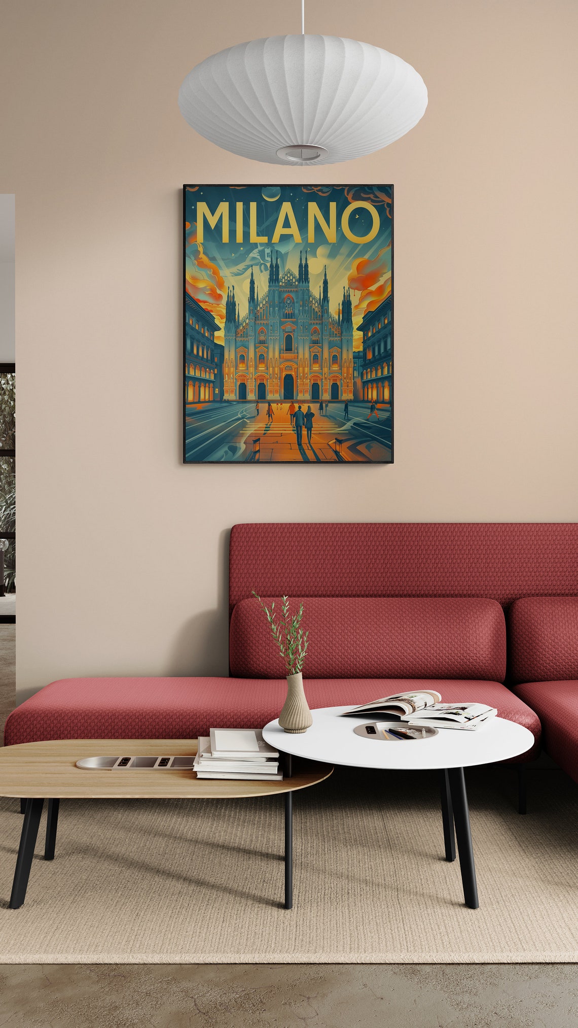 Milano Duomo Night Cathedral Vintage Italian Architecture Poster - Image 4